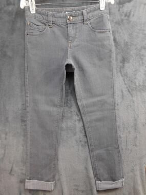INC Denim Jeans Womens 2 Gray Skinny Regular Fit Cuffed Stretch 27 Inseam